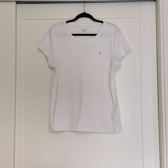 Sold! Tommy Hilfiger White Cotton T-shirt - Picture 3 of 5